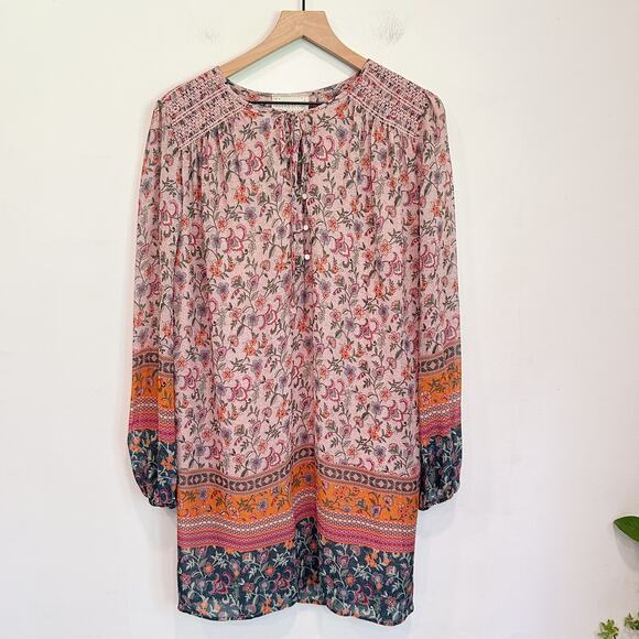 NEW Johnny Was Maha Flora Mini Dress Orange Size S - Picture 2 of 10